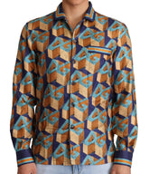 Dolce & Gabbana Multicolor DG Logo Silk Mens Top Shirt -   -  Dolce & Gabbana.